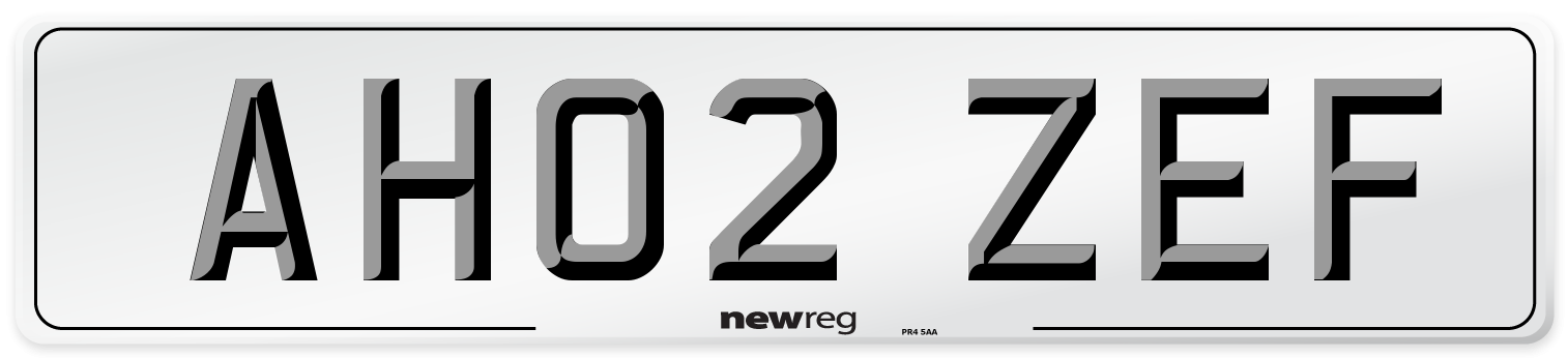 AH02 ZEF Number Plate from New Reg